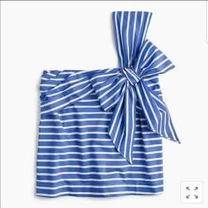 J Crew Striped One-Shoulder Top